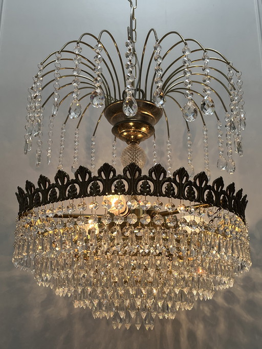 Vintage Art Nouveau Stil Kristall Kronleuchter