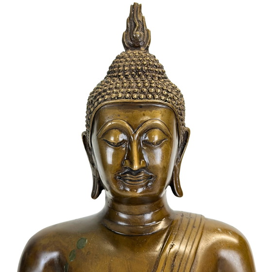 Buda tailandés de bronce Luang Phor sobre base ornamentada – 44,5 cm – Esculturas, Bronze (photo 7 of 11)