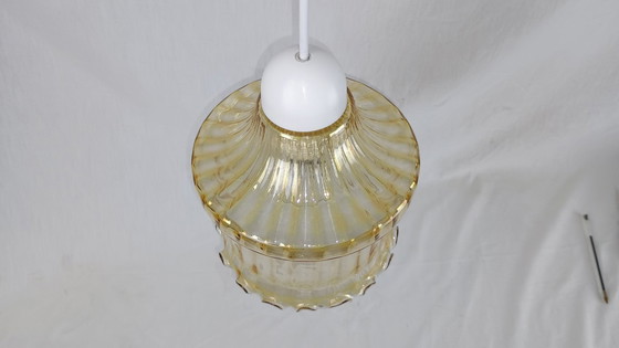 Image 1 of Venini Murano glazen hanglamp, Mid Century UFO, Space Age Atomic kroonluchter, vintage Italiaanse hanglamp, jaren 50