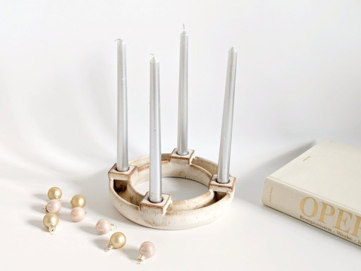 1970s Studio Ceramic Advent Wreath | Hans Nielsen Buch, Denmark