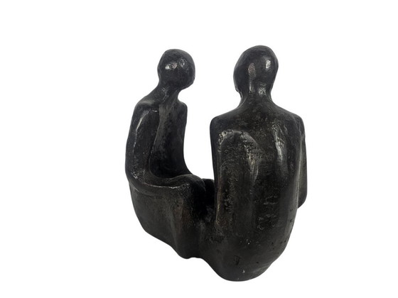 Image 1 of Design olandese - Rijkel Dijkstra - Bronzo - "2 persone in una buona conversazione" - anni '80