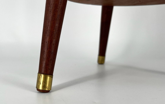 Image 1 of Maceta, jardinera de teca de latón de mediados de siglo Dinamarca