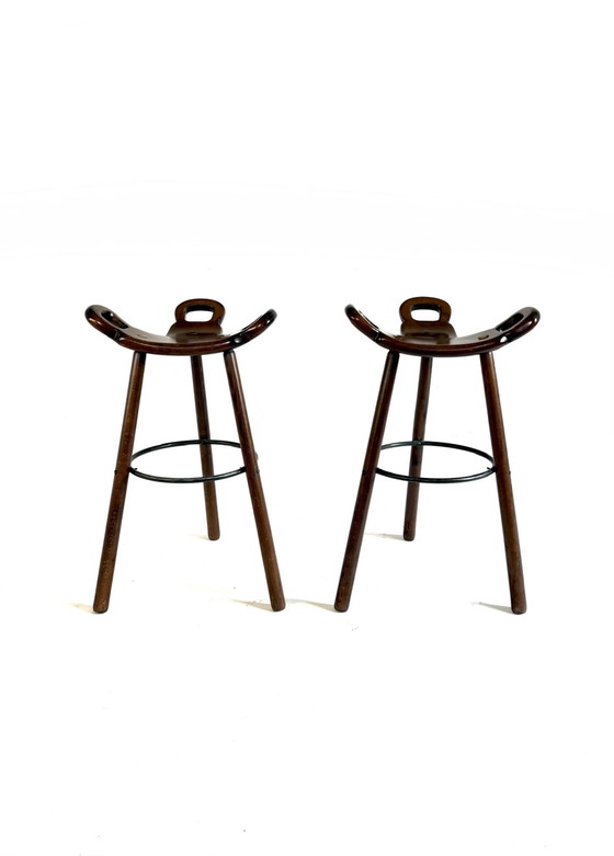 Image 1 of Set aus 2 brutalistischen Barhockern im Stil „Marbella“ aus den 60er Jahren