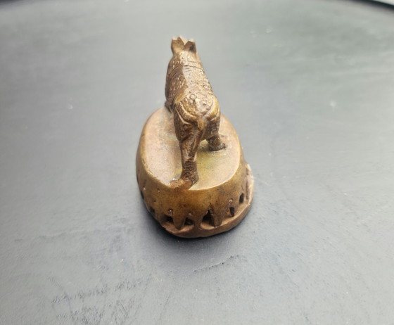 Image 1 of Campana de rinoceronte de bronce de África Occidental (estilo Akan/Benin)