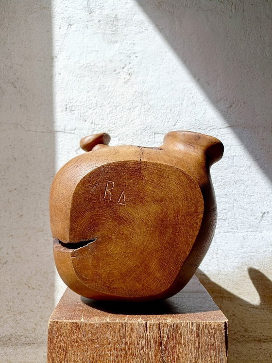 Large Vase / Sculpture in Solid Carved Oak – Wood (photo 11 of 11)