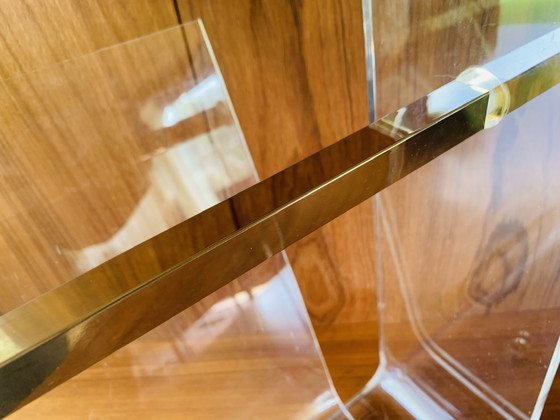 Image 1 of Zeitschriftenständer aus Plexiglas und Messing, 1970er Jahre