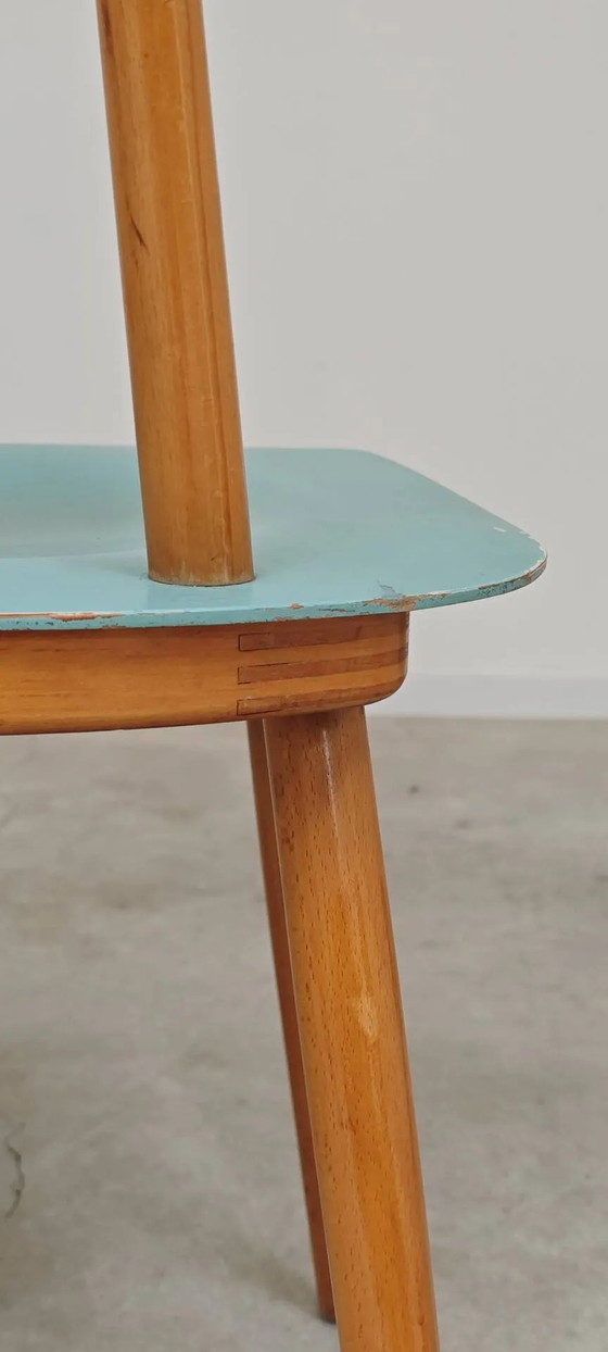 Lot de 4 chaises en bois bleu clair TON Bystrice (Thonet), lot 2. – Chaises de salle à manger, Wood (photo 17 of 22)