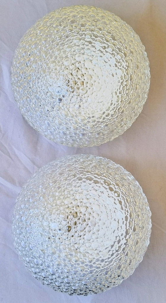 Image 1 of Paar Bubbleglas Wand oder Deckenleuchten , Deutschland 1960iger,Helena Tynell,Mid Century Modern