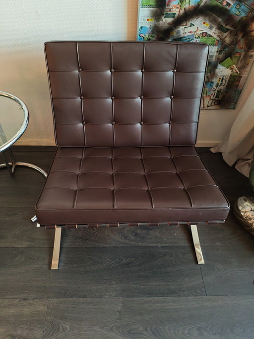 Knoll Barcelona Chair Mies van der Rohe, Brown Venezia Leather