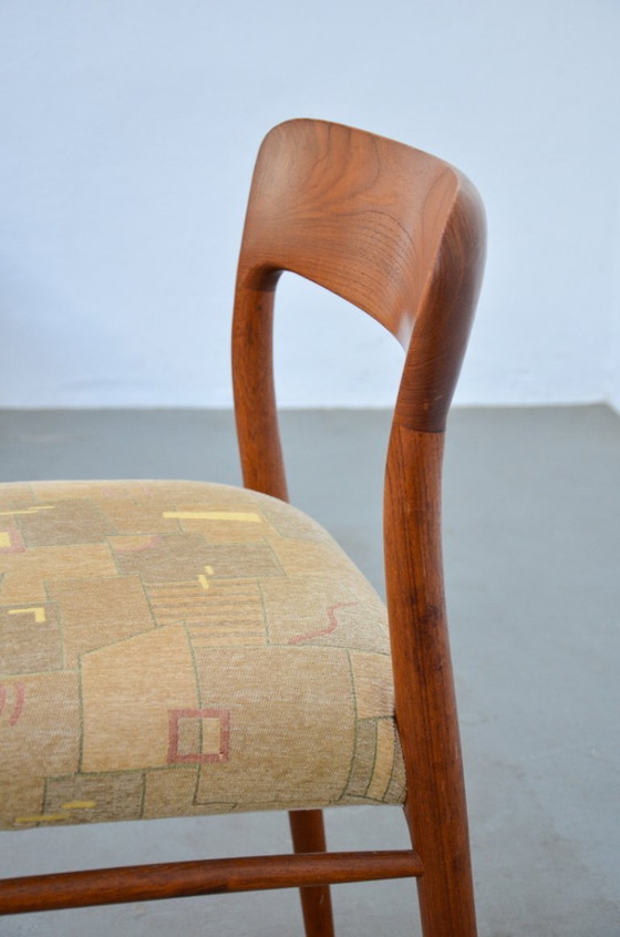 Image 1 of 4x Stoel Model 75 Niels Møller Teak Deense Midcentury Niels Möller