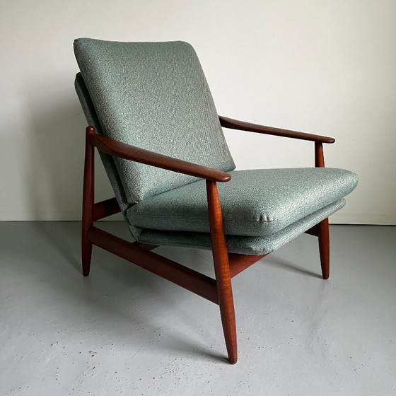 Image 1 of Vintage Deense teakhouten loungestoelen van Poul Volther: fauteuils in mid-century modern stijl.