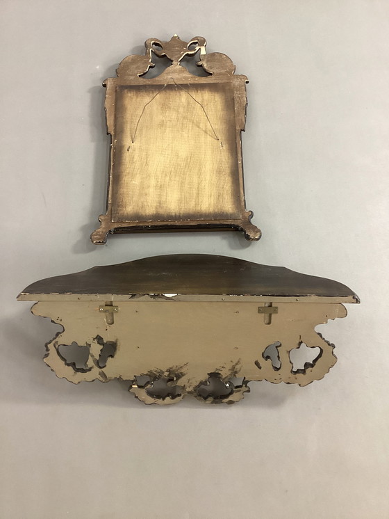 Image 1 of Miroir italien ancien avec console