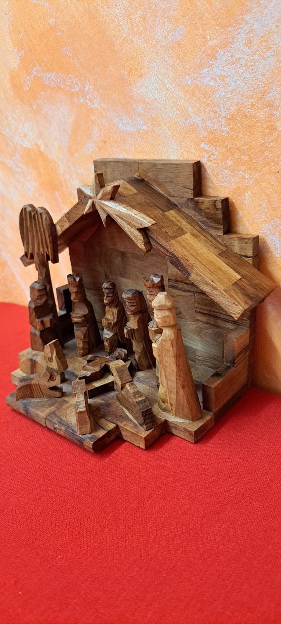 Crèche de Jérusalem faite à la main, Sculptures, Bois, Marron (photo 2 sur 10)
