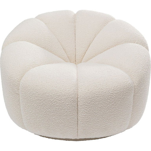 Kare Design – Sillón giratorio Peppo (Blanco Bouclé) – en perfecto estado