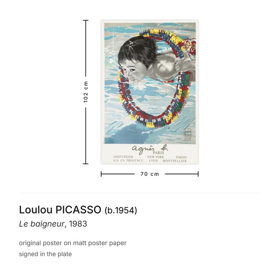 Image 1 of Loulou PICASSO Le baigneur Affiche 1983