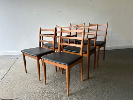 Image 1 of 1960/70s Mid-Century set of 6 dining chairs by Schreiber Furniture