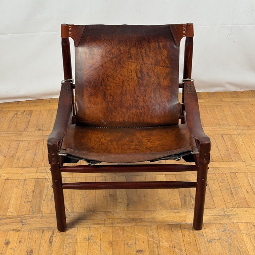 Chaise hongroise vintage en cuir Safari, 1970 - Mid-Century Modern Design