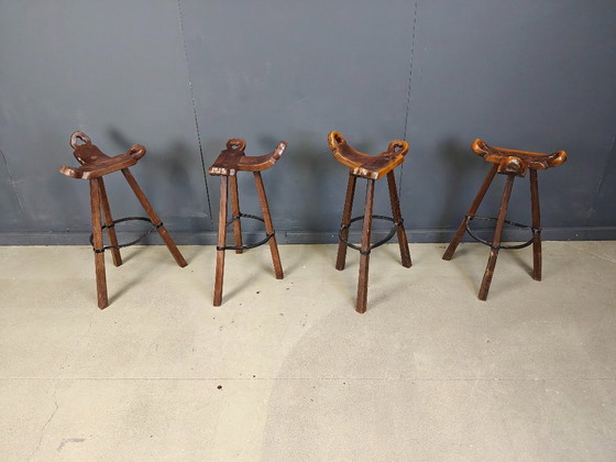 Image 1 of Mid century brutalist bar stools - set of 8, 1960s