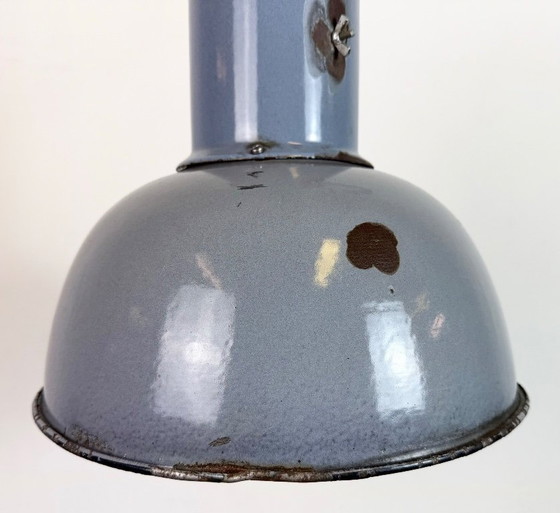 Image 1 of Industrial Grey Enamel Bauhaus Pendant Lamp, 1930s