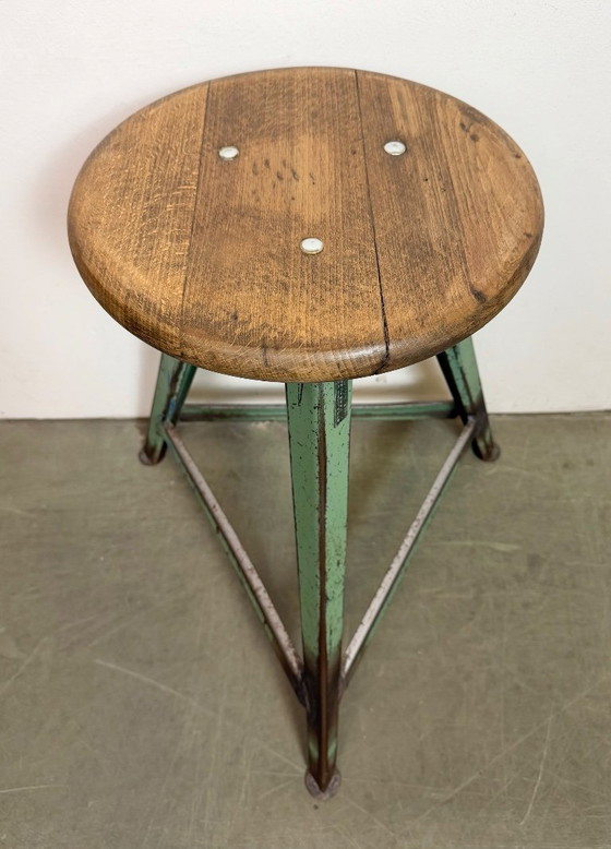 Image 1 of Sgabello da officina industriale verde, anni '60