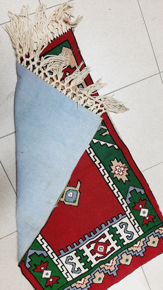 Image 1 of Vintage hand woven wool rug