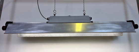 Image 1 of Industriële grijze buislamp van Elektrosvit, jaren 70