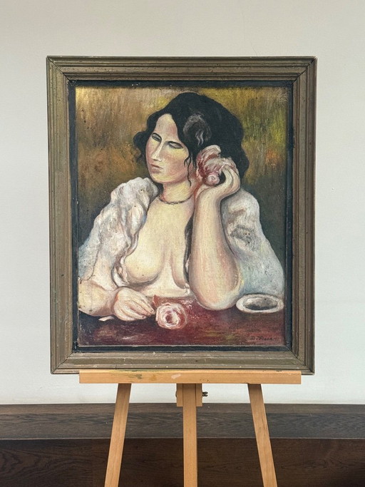 Oil painting on canvas, 20th century
