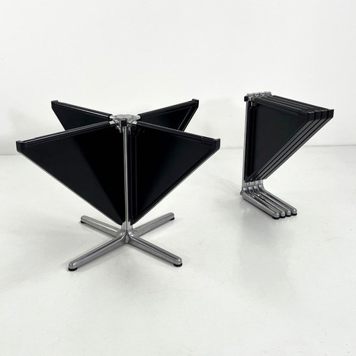 Black Plana Folding Table by Giancarlo Piretti for Castelli, 1970s