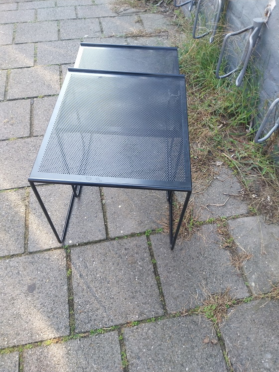 1 x set di 2 tavolini nesting mimiset vintage IKEA anni '80 – Metallo (photo 3 of 6)