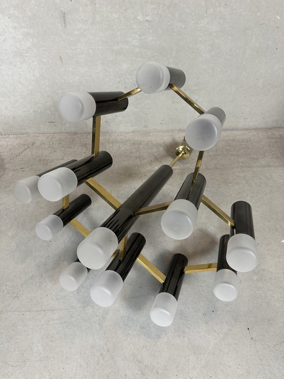 Image 1 of Lampadario vintage "esagonale" nero e oro - Boulanger