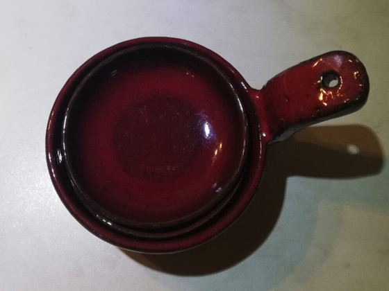 MCM ceramic set by Gérard Hofmann (Vallauris) - manganese red / oxblood – Sculpture (photo 4 of 9)