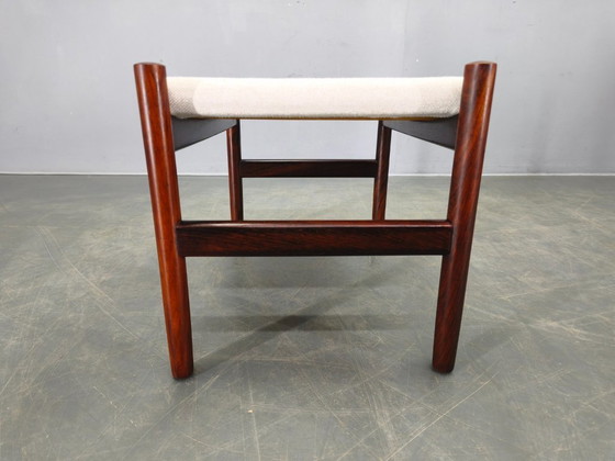 Image 1 of Deense poef van palissanderhout van Spottrup, jaren 60.