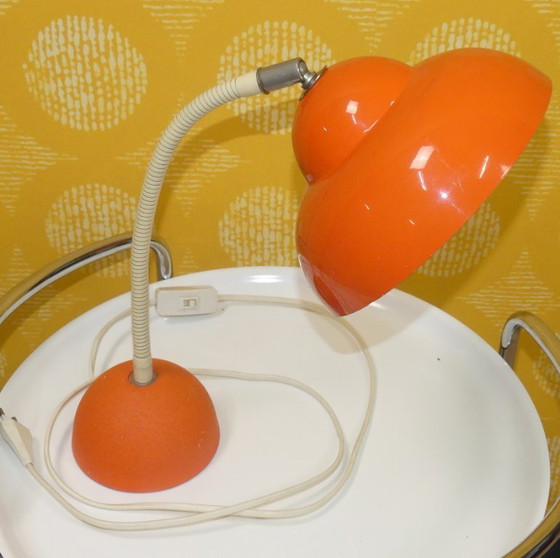 Image 1 of Temde type 21 60s lamp table lamp orange desk lamp gooseneck