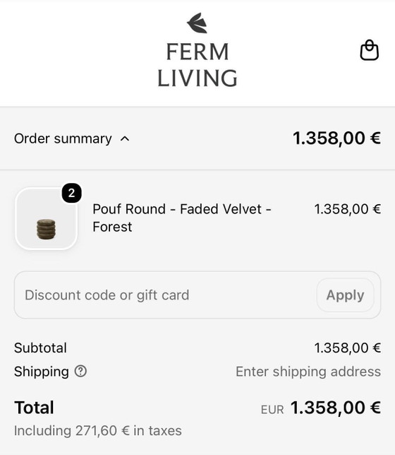 2 x Ferm Living Poufs & repose-pieds – Velvet, Polyester (photo 5 of 5)