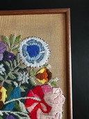 cuadro de flores bordadas