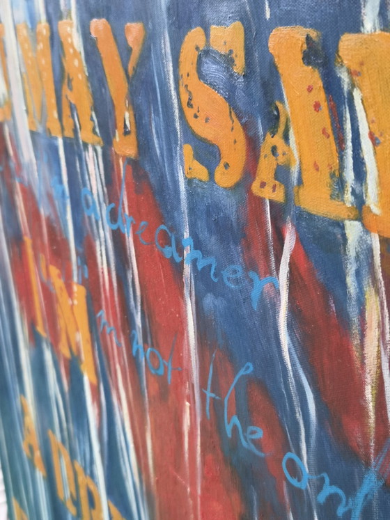 'Image' Text Painting John Lennon Art 80 X 121 Cm. – Paintings & Drawings, Canvas, Wood (photo 3 of 5)
