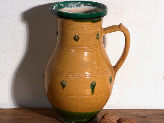 Antique folk glazed pottery pot – Central Europe, circa 1930 – Plant pot, Rustic (photo 2 of 40)