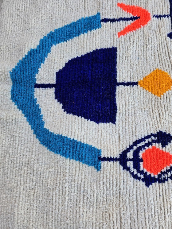 Grande tappeto marocchino in lana naturale, dimensioni 250x150 cm, fatto a mano. – Tappeti, Wool (photo 10 of 10)