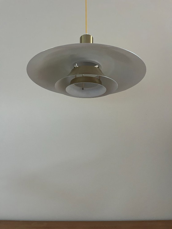 Image 1 of Vintage Danish disk pendant - Louis Poulsen style