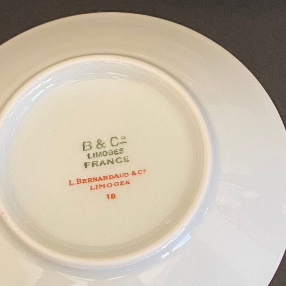 Image 1 of Juego de 6 tazas de café espresso de porcelana Bernardaud Limoges con dorado