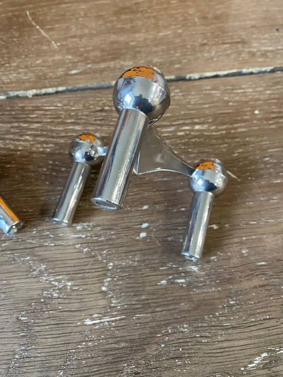 Image 1 of Lotto B, set di 3 candelieri modulari, NAGEL 1970