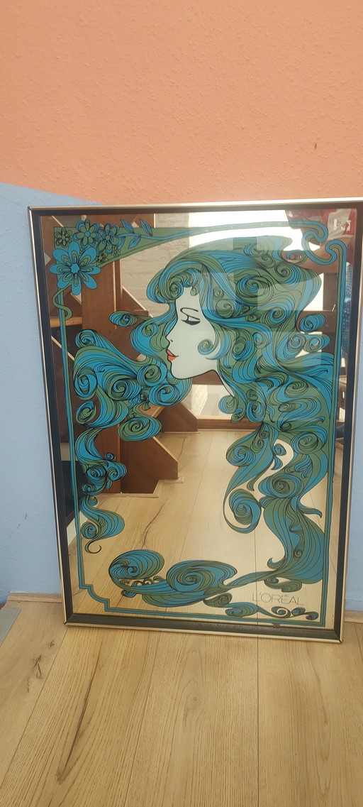 Miroir L'oreal vintage style Art-nouveau