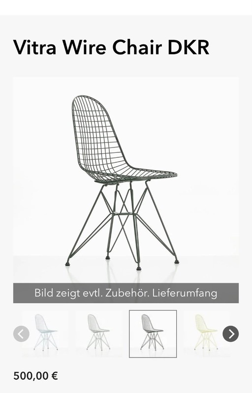 3 sedie Vitra - Wire Chair DKR in design per esterni Ray/Charles Eames