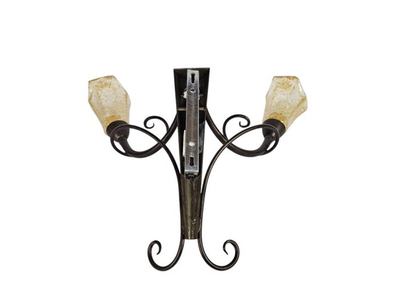 Image 1 of LAM - Lightning - wandlamp - Made in Italy - metaal - mond geblazen glas - 2000