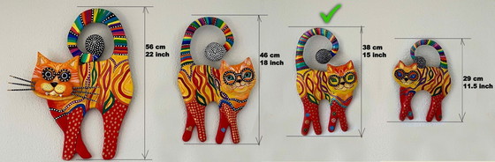 Image 1 of Cat figurine for the wall. Handcrafted by the artist.