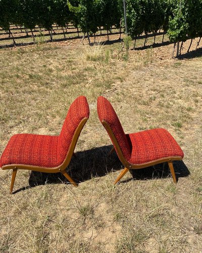 Jens Risom Poltrona Lounge Chair Anni '40 '50 Rosso Boucle Vostra Knoll – Poltrone (photo 5 of 38)