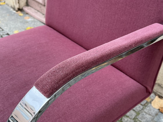 Image 1 of 1/4 Vintage Brno Knoll Armchair Chair Ludwig Mies Van Der Rohe Old Pink Bauhaus Chrome Upholstery Cantilever Arm Chair