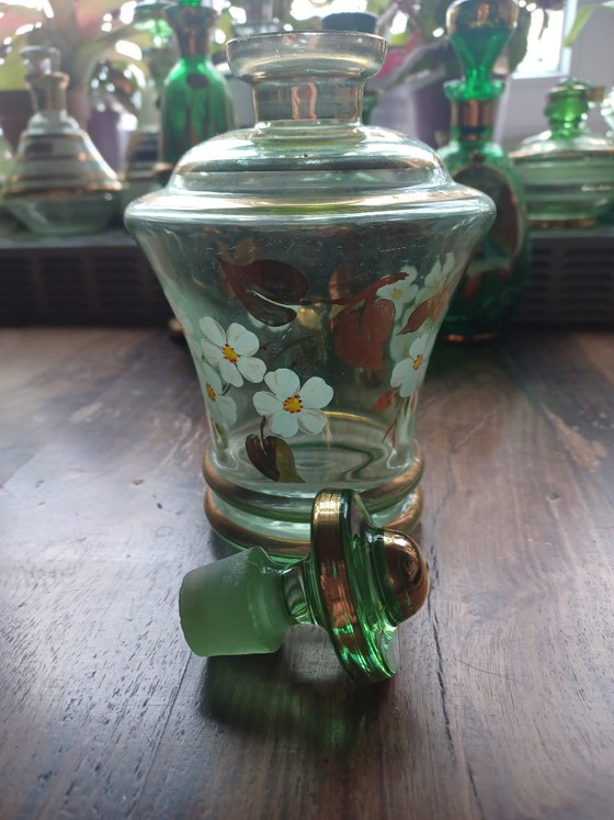 Carafe à liqueur en verre vert et or style Booms des années 1950 – De Rupel – Verres et carafes, Glass, Gold (photo 5 of 5)