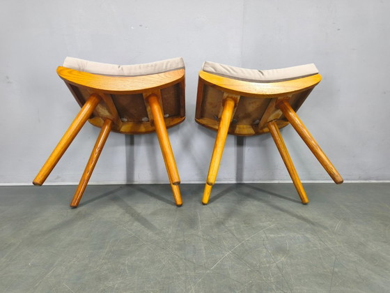 Image 1 of Coppia di poggiapiedi in acero di metà secolo, Cecoslovacchia, anni '60