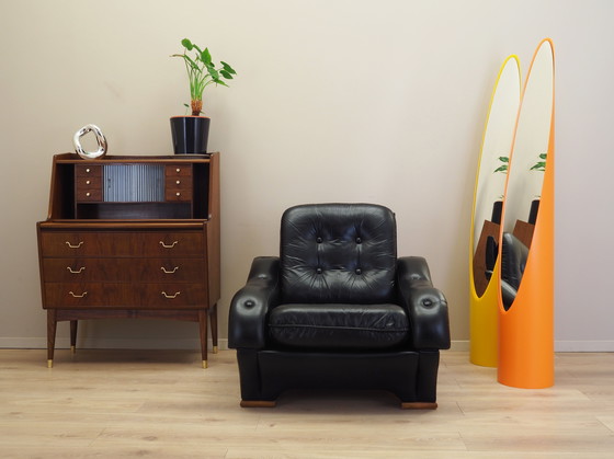 Image 1 of Schwarzer Sessel, Italienisches Design, 1980er Jahre, Produktion: Italien